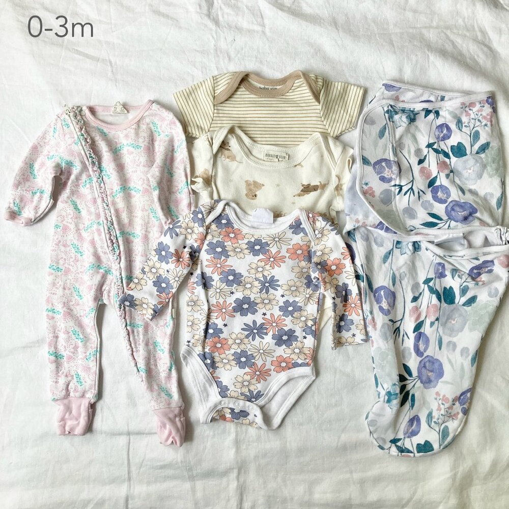 💙2/$25 0-3 Months Baby Petit Lem Aden Anais Sleeper Sleep Swaddle Floral